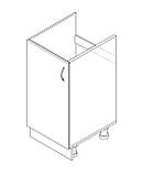 Тумба-мийка (однодверна) без мийки (без стільниці) ЛЮКС ширина 500 МАКСІ-Мібель Дуб сонома/Білий гладкий, фото 3