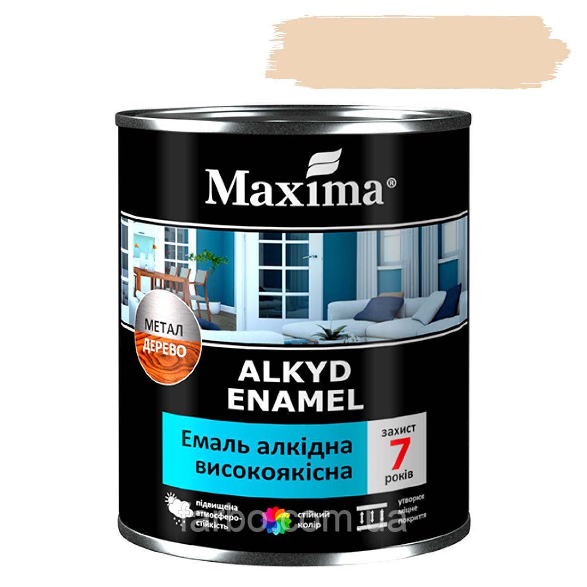 Емаль алкідна високоякісна Maxima бежева 2.3кг