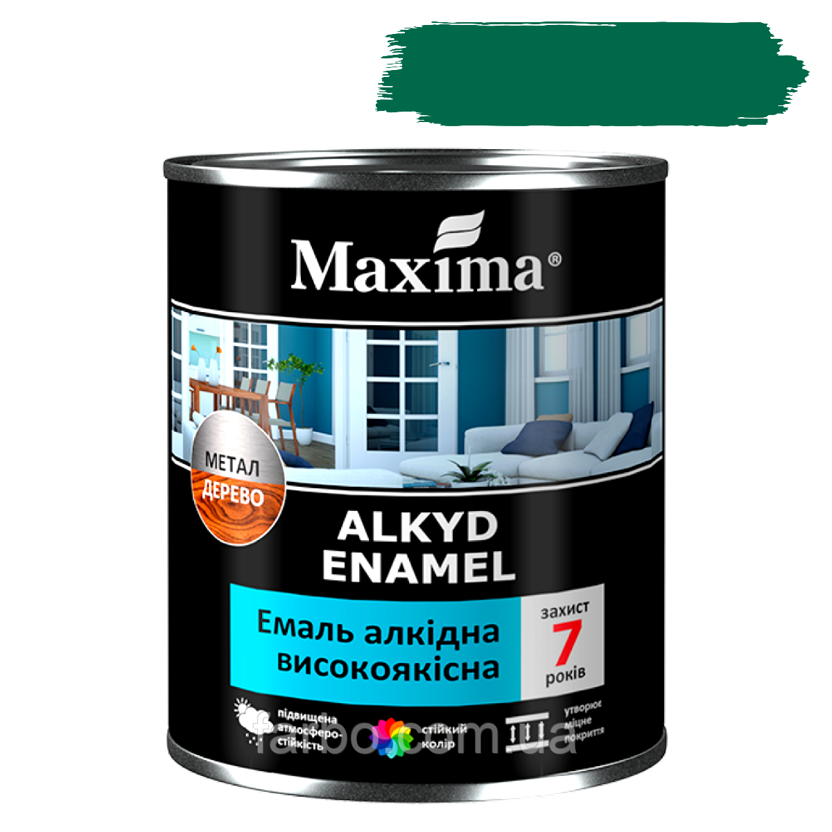 Емаль алкідна високоякісна Maxima бірюзова 2.3кг, фото 1