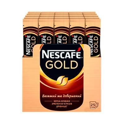 Розчинна кава Nescafe Gold в стіках 25*1,8 г