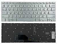 Клавіатура Asus VivoBook S330FN сіра без рамки підсвічування Прямий Enter Original PRC (NSK.WQ0SB 0R)