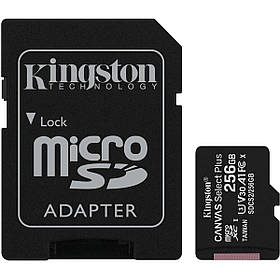 Картка пам'яті Kingston MICROSDHC 256 GB CANVAS SELECT+ A1 (W100/W85) + SD адаптер