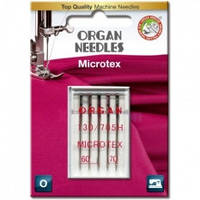 Иглы швейные для микротекстиля ORGAN MICROTEX №60/70 для бытовых швейных машин блистерная упаковка 5 штук