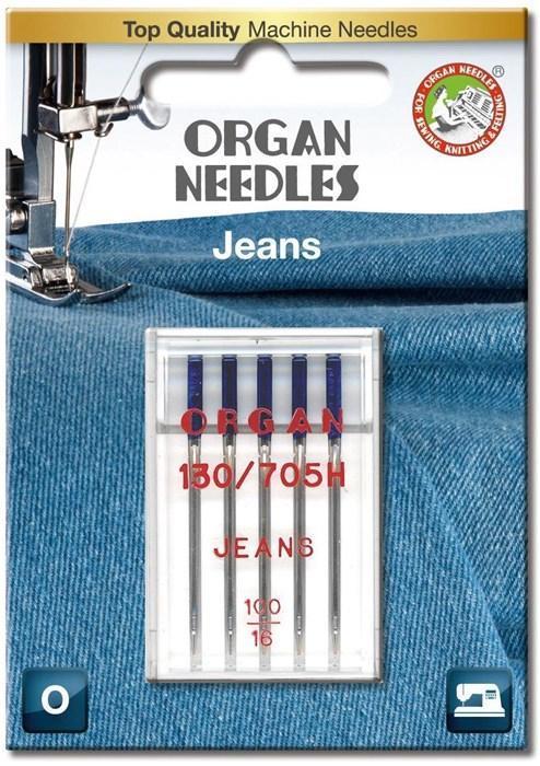 Голки швейні для джинсу ORGAN JEANS №100 для побутових швейних машин блістерна упаковка 5 штук (7030)