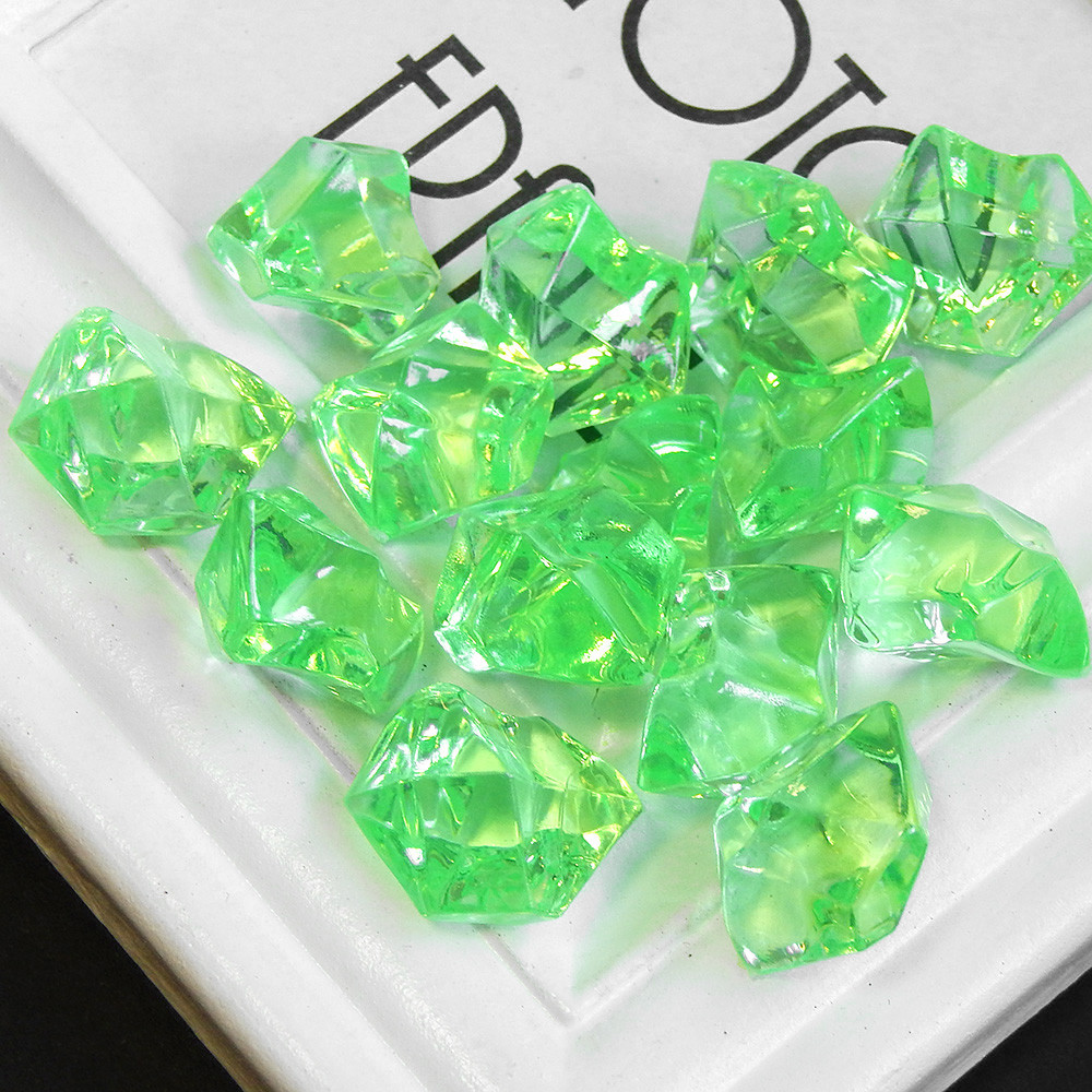 Кристалі декоративні "Штучний лід" ~24х17 мм, салатові (10 шт)