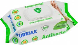 Вологі серветки Naturelle, антибактеріальні, Подорожник, 120 шт