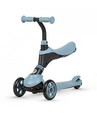 Самокат Qplay триколісний дитячий 2 в 1 Sema Blue, фото 4