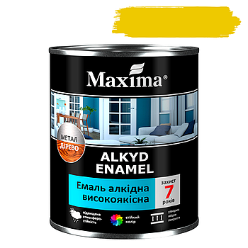 Емаль алкідна високоякісна Maxima жовта 2.3кг