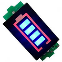 Універсальний індикатор рівня заряду/розряду акумуляторів Li-ion / Li-pol 3.3-31.2V Синій