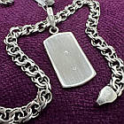 Комплект срібний ланцюжок бісмарк з кулоном Герб України 925 проба, фото 3