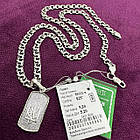 Комплект срібний ланцюжок бісмарк з кулоном Герб України 925 проба, фото 2