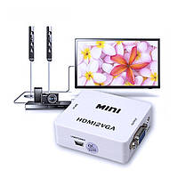 Конвертер вход HDMI-выход VGA+3,5stereo HDMI2VGA MINI