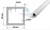 30х30х2 / 1 метр / труба квадратна без покриття