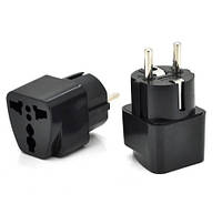 Переходник 220V UK/US на Евро Voltronic Black (16200)