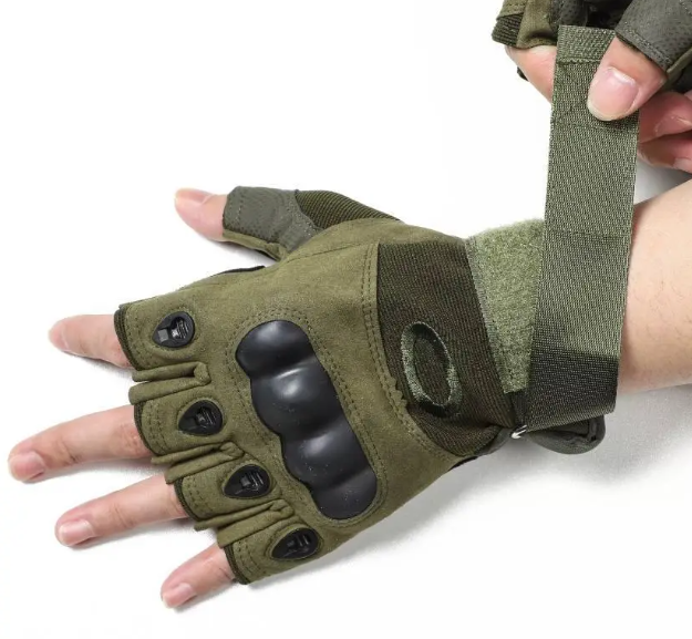 Перчатки без пальцев, тактические перчатки без пальцев (пара) Oakley, размер L, цвет зеленый - фото 5 - id-p1617267570