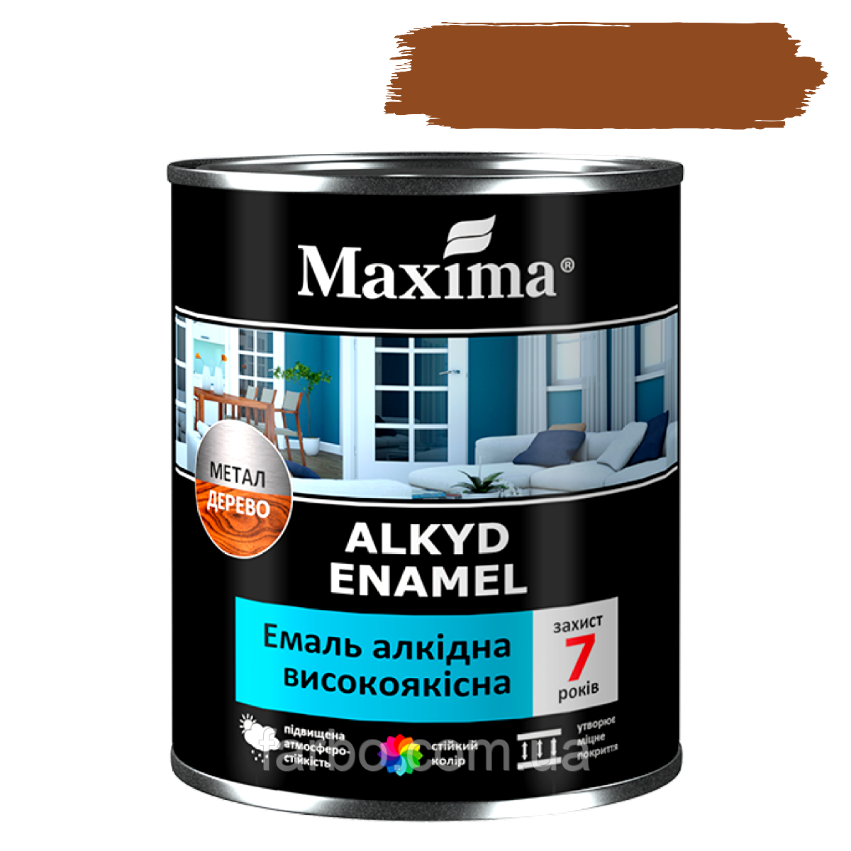 Емаль алкідна високоякісна Maxima світлий горіх 2.3кг