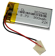 Аккумулятор с контроллером универсальный 40*20*3mm (Li-ion, 3.7V, 302040, 300mAh)