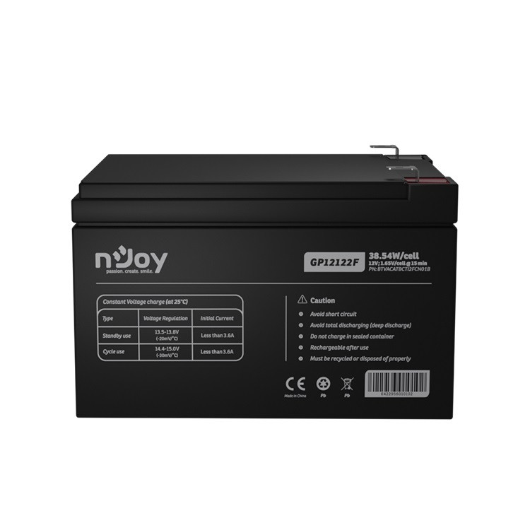Акумуляторна батарея Njoy GP12122F 12V 12AH AGM, для дитячого електротранспорту