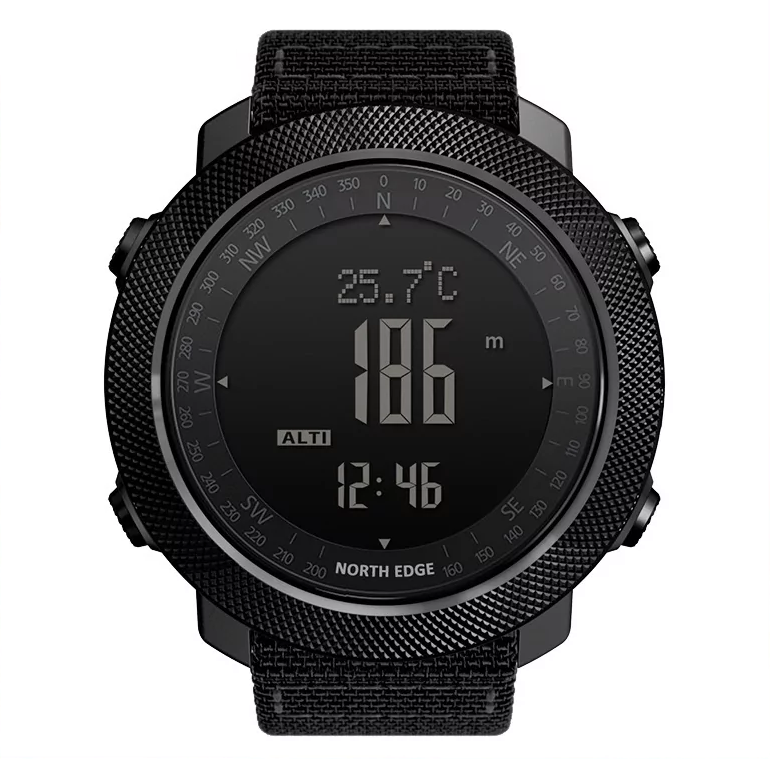 Чоловічий наручний тактичний годинник North Edge Apache 5Bar Чорний, фото 1