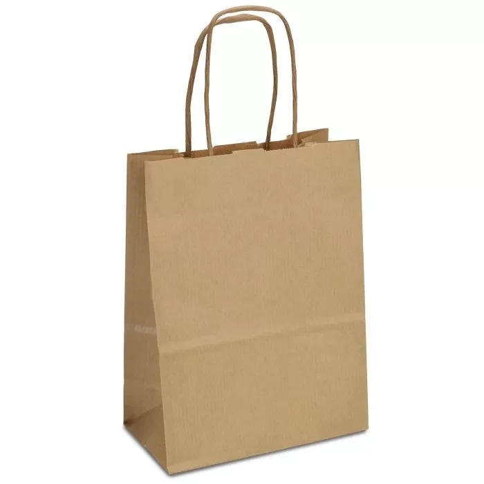 Крафт пакет з крученими ручками коричневий 34х25х14 см, фото 1