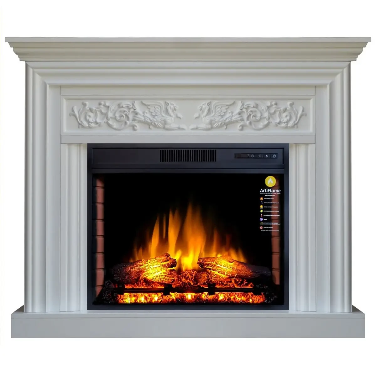 Камінокомплект ArtiFlame MONFERRATO AF28S білий б'янко зі звуком