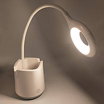 Настільна LED-лампа акумуляторна з підсклянником ElectroHouse 4W 3000 — 6000 К біла EH-070W, фото 5