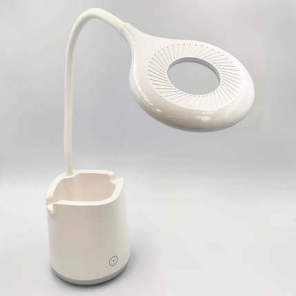 Настільна LED-лампа акумуляторна з підсклянником ElectroHouse 4W 3000 — 6000 К біла EH-070W, фото 1