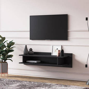 Тумба для ТВ настінна, тумба під телевізор, підставка під ТВ, TV тумбочка Чорний