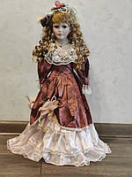 Інтер'єрна лялька сувенірна, порцелянова, колекційна 45 см "Ліза" (1303-08)