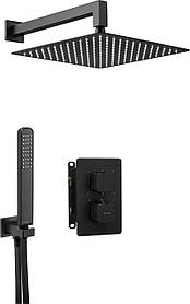 Deante Душевий набір Box з термостатичним змішувачем, верхній душ, лійка, кріпл. - прихованого монтажу, чорний