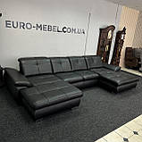 Новий шкіряний п-подібний диван Німеччина, фото 3