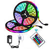 Набір 2 шт - Світлодіодна Led стрічка 5м, 5050 RGB, з пультом керування / Неонова стрічка / Підсвічування в кімнату, фото 3