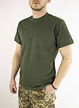 Бавовняна військова футболка, олива, фото 3
