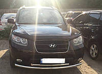 Защита на бампер Труба двойная из нержавейки на Hyundai Santa Fe 2 2010-2012