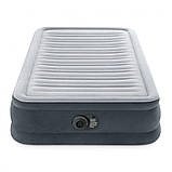 Односпальне надувне ліжко Intex 67766(99х191х33) Comfort-Plush Mid Rais Airbed + вбудований електронасос, фото 3