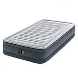 Односпальне надувне ліжко Intex 67766(99х191х33) Comfort-Plush Mid Rais Airbed + вбудований електронасос, фото 4
