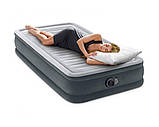 Односпальне надувне ліжко Intex 67766(99х191х33) Comfort-Plush Mid Rais Airbed + вбудований електронасос, фото 10