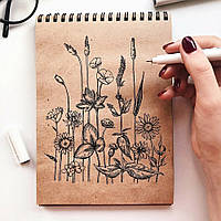 Скетчбук для рисования с крафтовыми листами (50 листов А5) Art Planet Black / Альбом для рисования