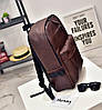Стильний міський чоловічий рюкзак чорний, коричневий еко шкіра+ кардхолдер в подарунок(PS), фото 8