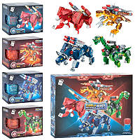 Конструктор Qman 41225 "Трансформери 4 типи Тварини Динозаври + куб" 500 деталей