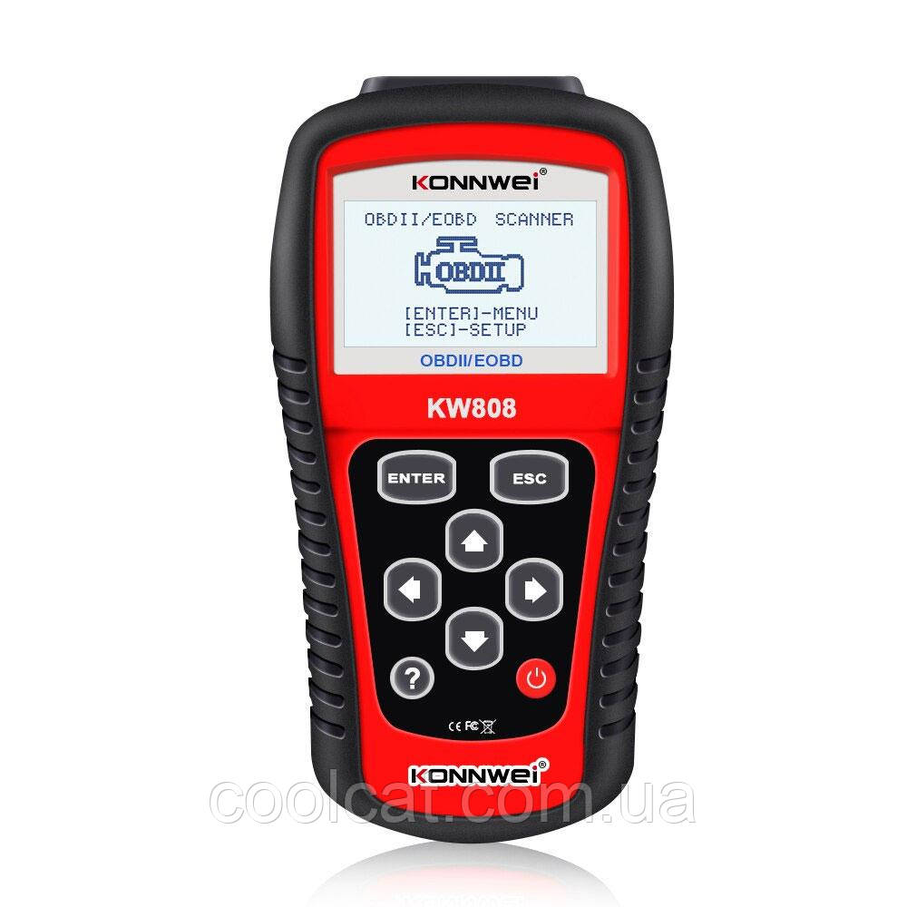 Сканер - адаптер для автодиагностики OBDII/EOBD scanner Konnwei KW 808 / Прибор для определения ошибок в авто - фото 4 - id-p1782144545