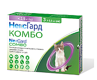 Краплі протипаразитарні на холку Boehringer Ingelheim (Merial) NexGard Combo spot-on S для котів до 2,5 кг