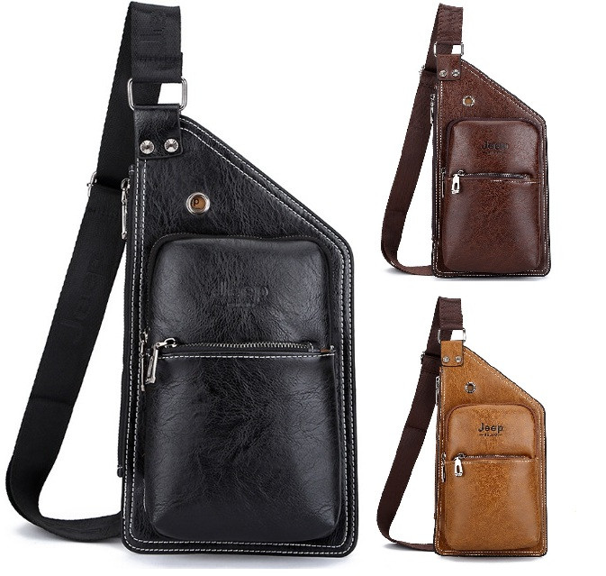 Чоловіча шкіряна сумка месенджер Jeep(PS), фото 1