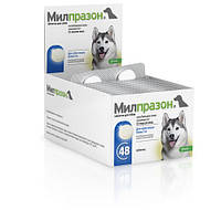 Антигельмінтні пігулки KRKA Milprazon для собак від 5-ти кг (1 блістер/4 пігулки 12,5мг/125мг)