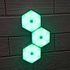 Шестигранний сенсорний LED світильник 3 шт, працює від батарейок, RGB / Настінний нічник з пультом, фото 4