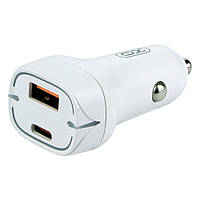 Автомобильное зарядное устройство XO CC37 PD+QC3.0 20W (Белый)