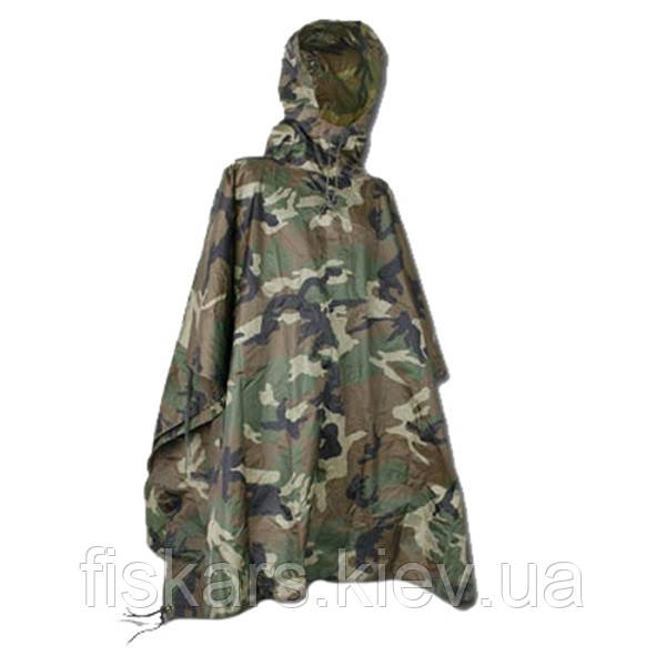 Тактичне пончо (дощовик) Mil-Tec RipsStop Woodland (10630020)