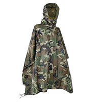 Тактичне пончо (дощовик) Mil-Tec RipsStop Woodland (10630020)