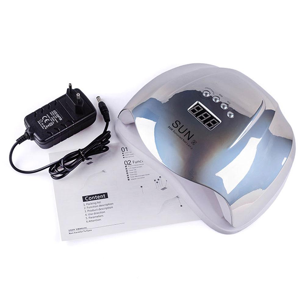 Лампа для Сушки Ногтей LED+UV SUN X MIRROR 54W, Зеркальная Серая ...