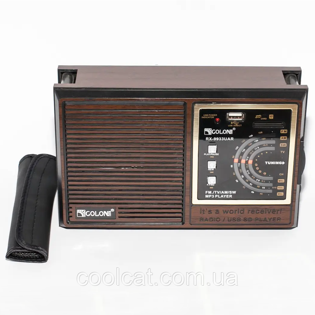 Мощный радиоприемник с МР3-плеером, SD и USB, FM/SW/AM, Golon RX-9933UAR / Портативное радио 3в1 - фото 4 - id-p1782145343